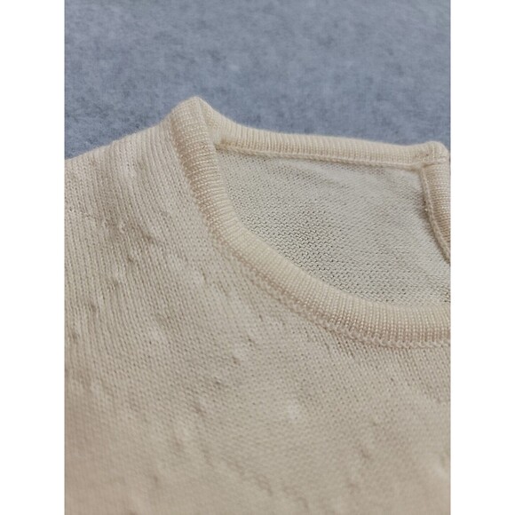 Vintage Talbots Pullover Sweater Womens Petite M Cream Beige Knit Wool Soft EUC - Picture 3 of 12